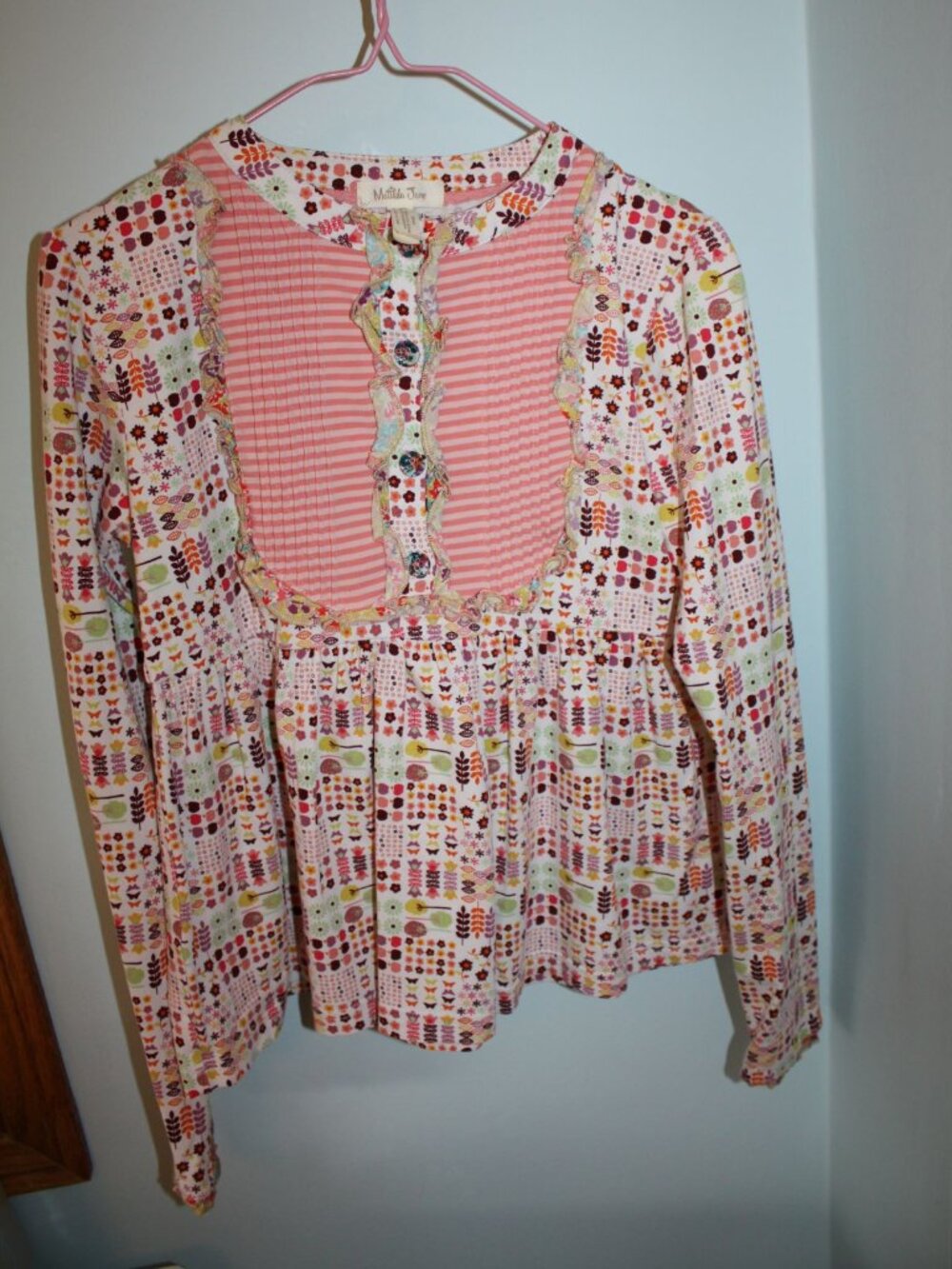 MATILDA JANE 435 Size 10 FRIENDS FOREVER CORNELIA LIBBY FLORAL PEPLUM TOP EUC